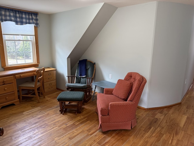 148 Pendleton Point Rd, Islesboro, ME 04848 - living area with light wood-style floors, an office area, and baseboards