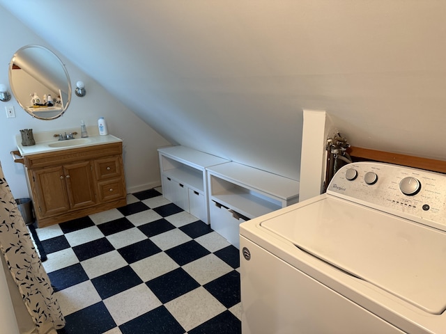148 Pendleton Point Rd, Islesboro, ME 04848 - laundry room featuring washer / dryer and light floors