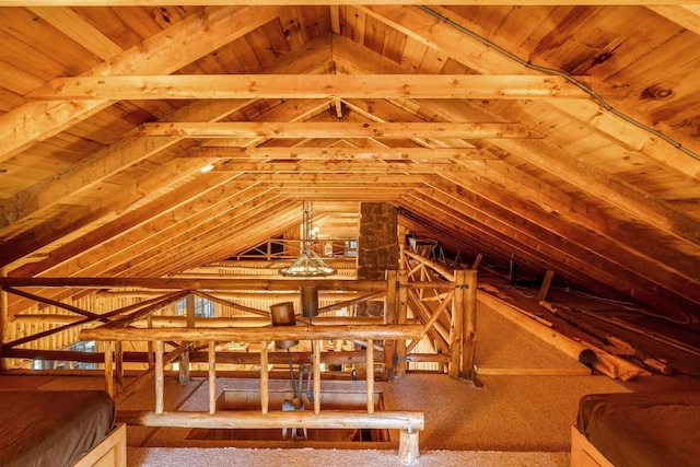view of unfinished attic
