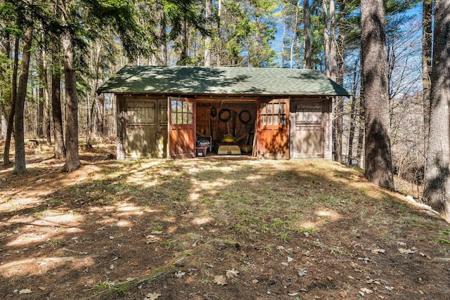 view of shed
