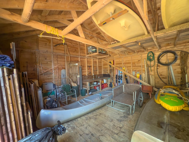 misc room featuring vaulted ceiling