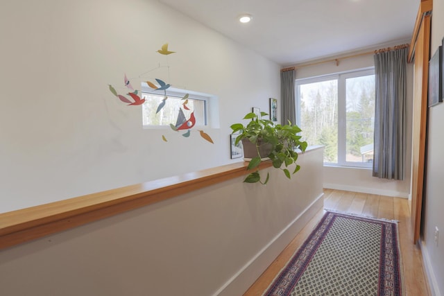 1300 Belfast Rd, Knox, ME 04986 - hall with light wood finished floors, baseboards, and recessed lighting