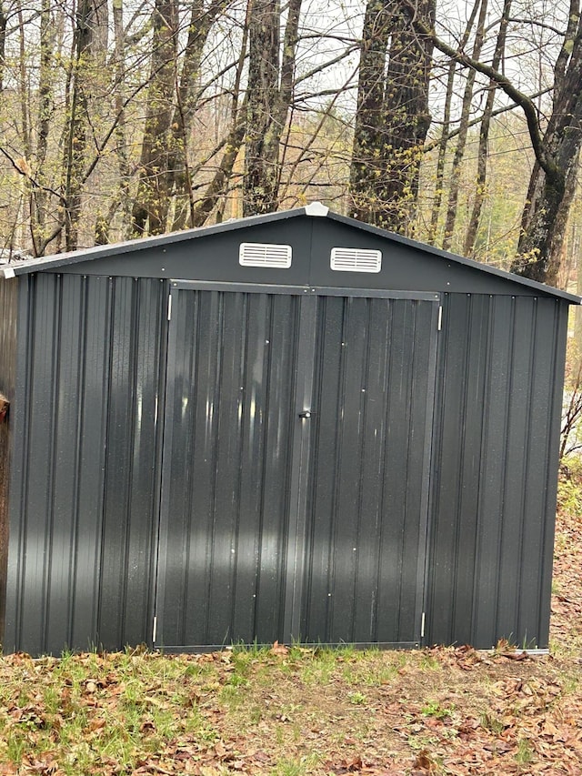 view of shed