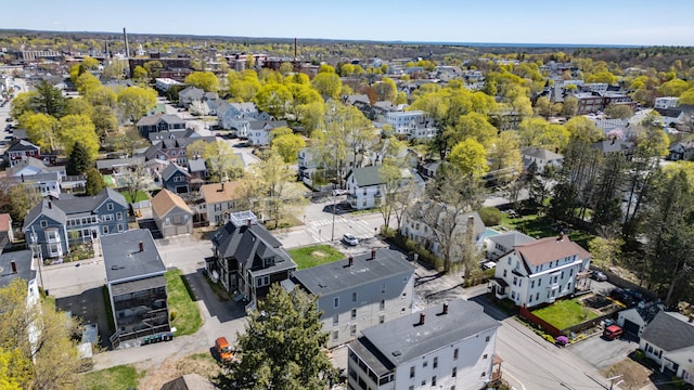 aerial overview of property's location with nearby suburban area