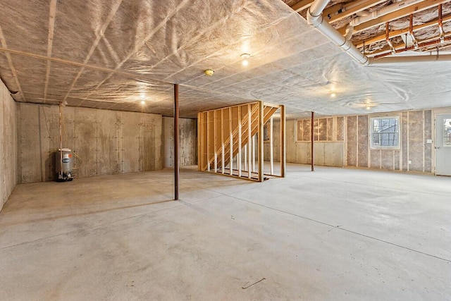 basement with stairs