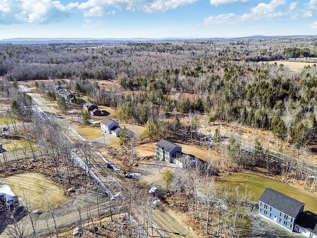 aerial view with a forest view