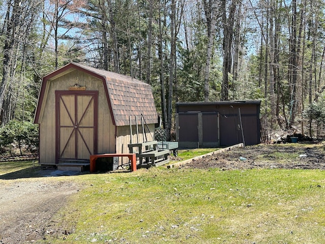 view of shed