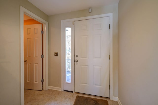 foyer with baseboards