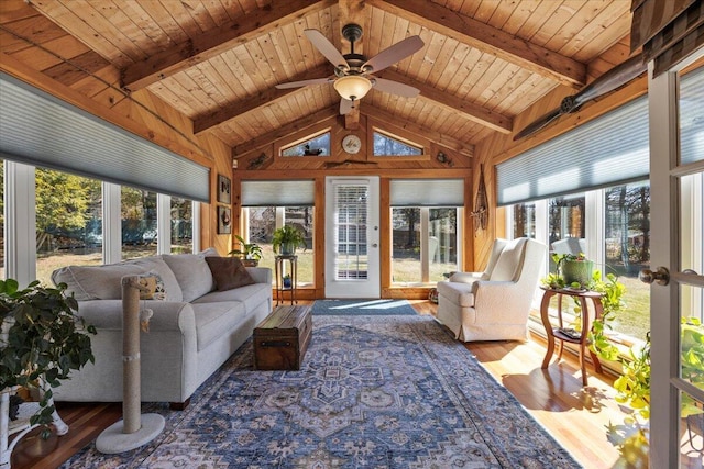 374 Youngs Ridge Rd, Acton, ME 04001 - sunroom with wood finished floors, wooden walls, and wood ceiling