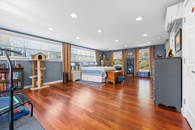 374 Youngs Ridge Rd, Acton, ME 04001 - bedroom featuring wood finished floors, recessed lighting, and baseboards
