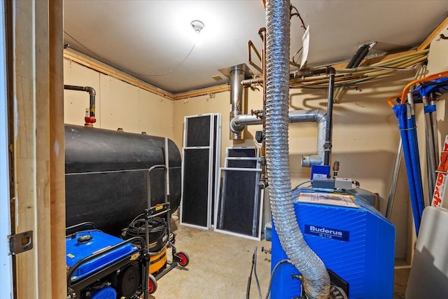 374 Youngs Ridge Rd, Acton, ME 04001 - utility room with oil tank