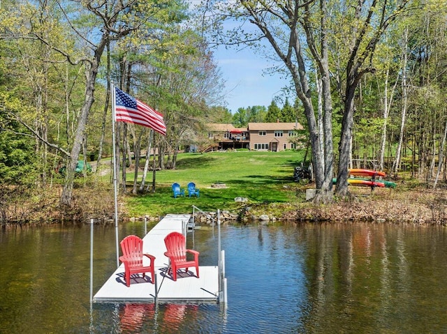 374 Youngs Ridge Rd, Acton, ME 04001 - dock area featuring a water view and a lawn
