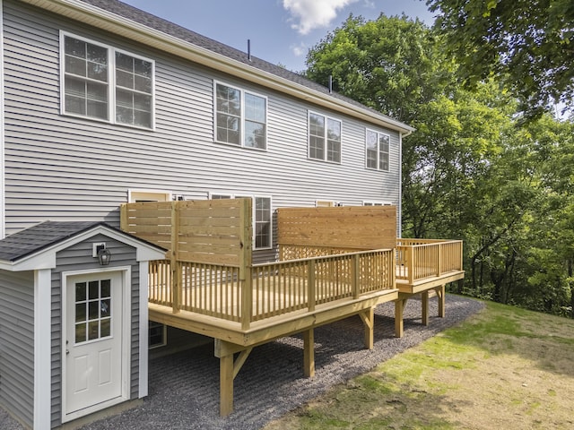 15 Androscoggin St Unit 1, Windham, ME 04062 - rear view of house with a wooden deck