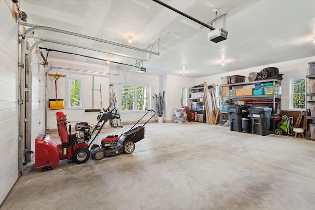garage featuring a garage door opener