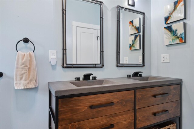 bathroom with double vanity