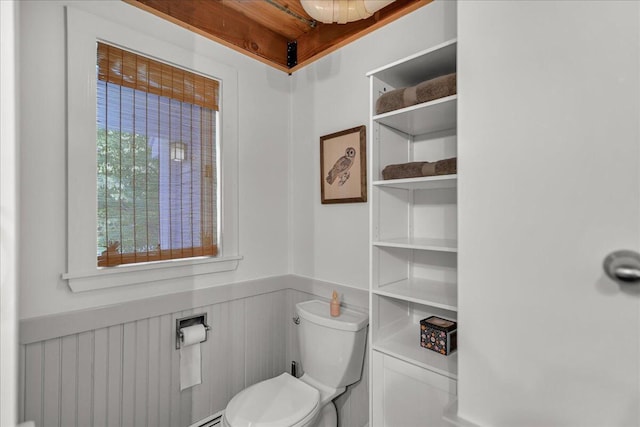29 Penny Ln, Blue Hill, ME 04614 - bathroom featuring toilet and wainscoting