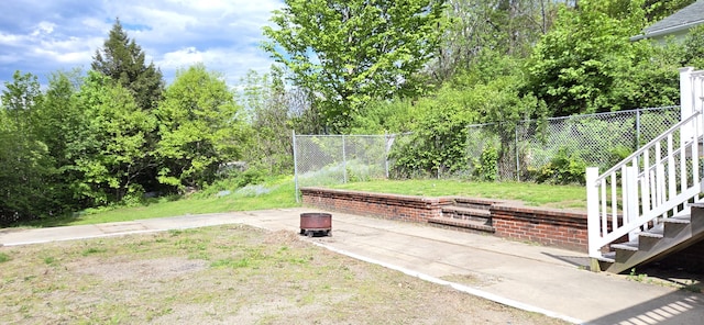 612 Franklin St, Rumford, ME 04276 - view of yard with stairs and a patio area