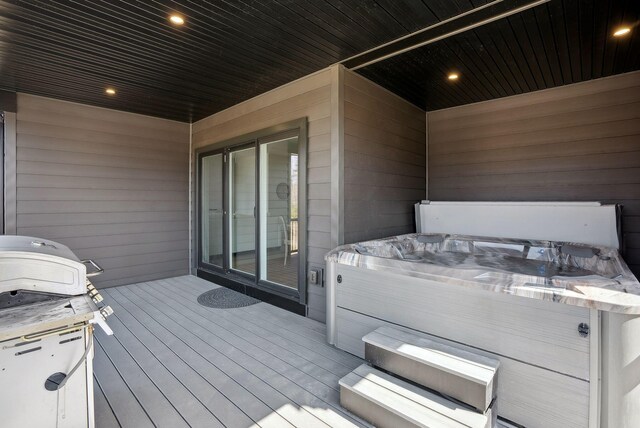 68 Green Acres Dr, Buxton, ME 04093 - deck featuring a hot tub