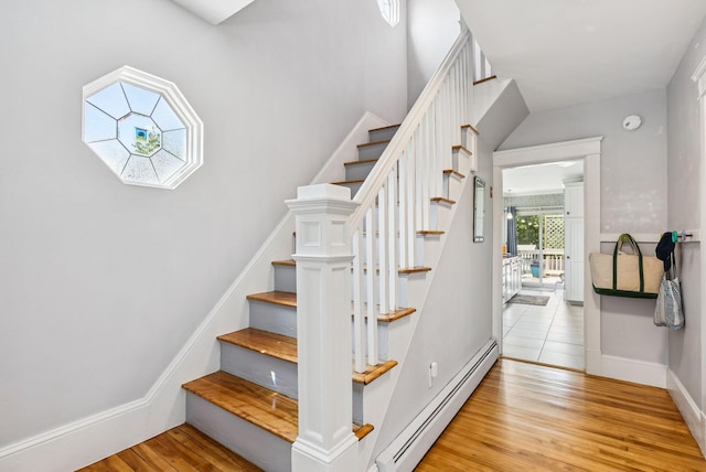 53 Ocean View Ave, South Portland, ME 04106 - stairs with baseboard heating and wood finished floors