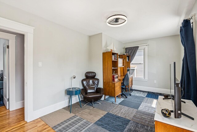 53 Ocean View Ave, South Portland, ME 04106 - living area featuring wood finished floors and a desk