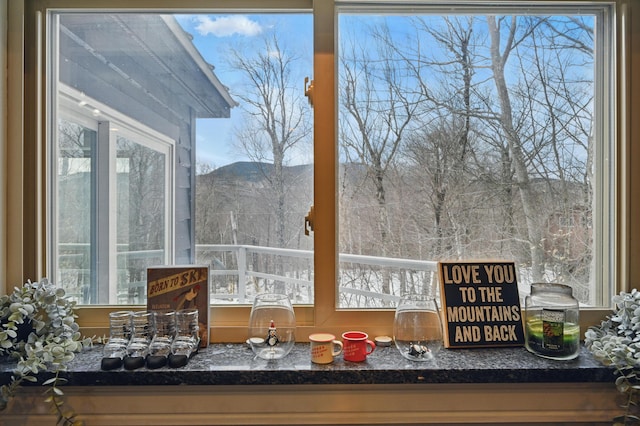 interior details with a mountain view