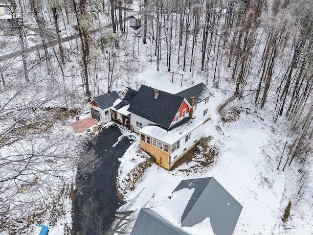 view of snowy aerial view