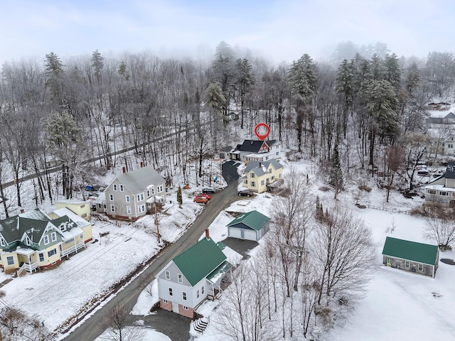 view of snowy aerial view