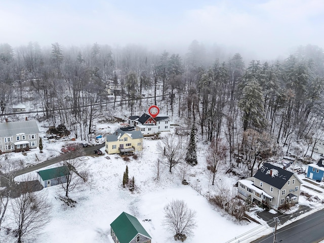 view of snowy aerial view