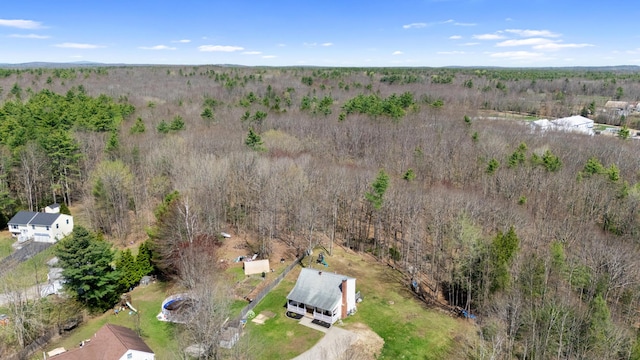 bird's eye view featuring a forest view