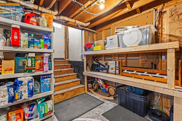 view of storage area