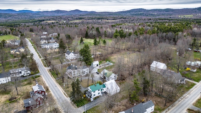 drone / aerial view with a mountain view