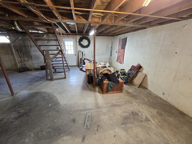 369 Hawes Bridge Rd, Prospect, ME 04981 - below grade area with stairway