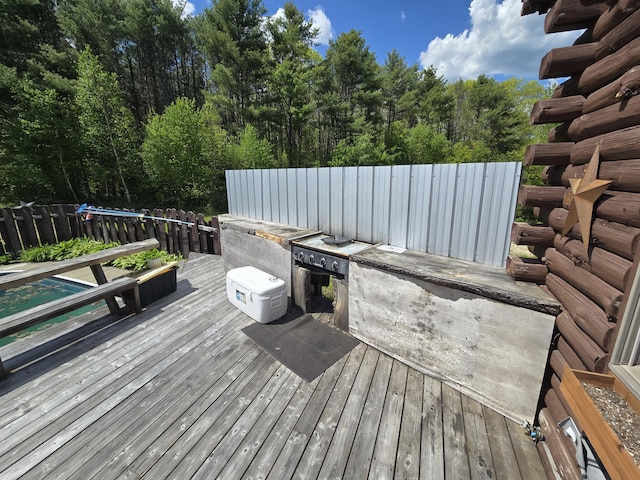 369 Hawes Bridge Rd, Prospect, ME 04981 - wooden terrace featuring area for grilling