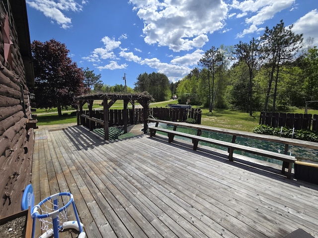 369 Hawes Bridge Rd, Prospect, ME 04981 - wooden deck with a lawn