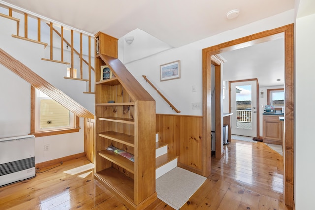 347 Webhannet Dr, Wells, ME 04090 - stairway with wood-type flooring and heating unit
