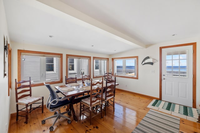 347 Webhannet Dr, Wells, ME 04090 - dining area featuring baseboards, light wood finished floors, and plenty of natural light