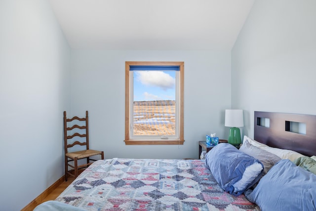 347 Webhannet Dr, Wells, ME 04090 - bedroom with baseboards and vaulted ceiling