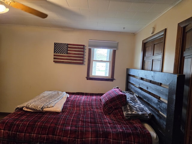 134 Minuteman Dr, Millinocket, ME 04462 - bedroom featuring ornamental molding and a ceiling fan