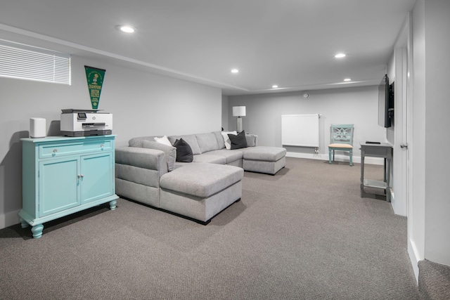 18 Trafton Ln, Kittery, ME 03904 - living room featuring carpet floors, recessed lighting, and baseboards