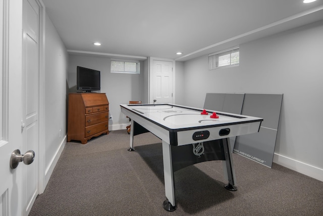 18 Trafton Ln, Kittery, ME 03904 - playroom with carpet flooring, baseboards, recessed lighting, and healthy amount of natural light