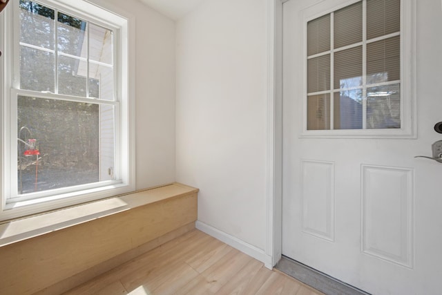 573 Exeter Rd, Corinth, ME 04427 - entryway featuring light wood-style floors and baseboards