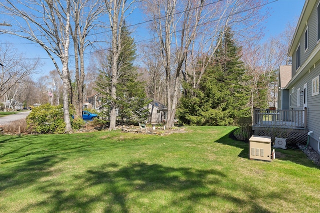 view of yard featuring a deck