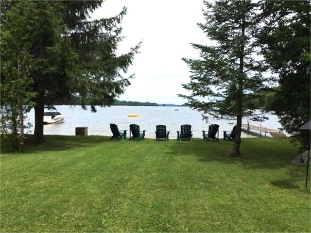 160 Pinkhams Cove Rd, Belgrade, ME 04917 - view of yard with a water view