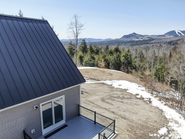 28 First St, Bethel, ME 04217 - view of patio / terrace featuring a deck with mountain view