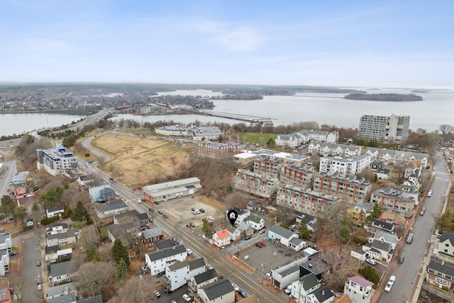 17 E Cove St, Portland, ME 04101 - aerial view of property and surrounding area with a large body of water and a notable bridge