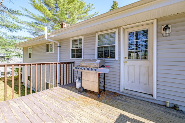 deck featuring area for grilling
