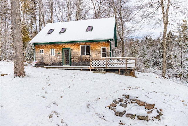 25 Lois Ln, Penobscot, ME 04476 - view of front of house featuring a wooden deck