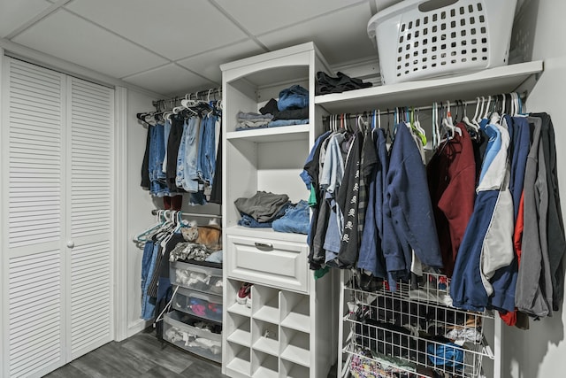 834 Main St, Bradley, ME 04411 - spacious closet featuring a drop ceiling and dark wood finished floors
