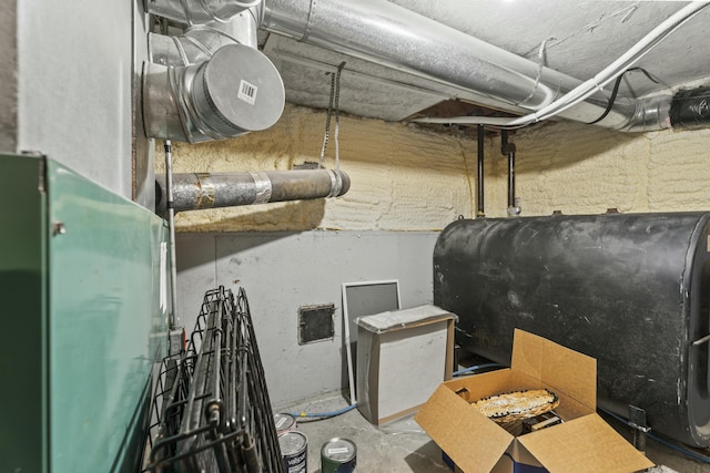 834 Main St, Bradley, ME 04411 - unfinished basement featuring heating fuel