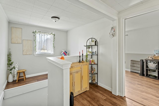 834 Main St, Bradley, ME 04411 - interior space with ornamental molding, baseboards, and wood finished floors